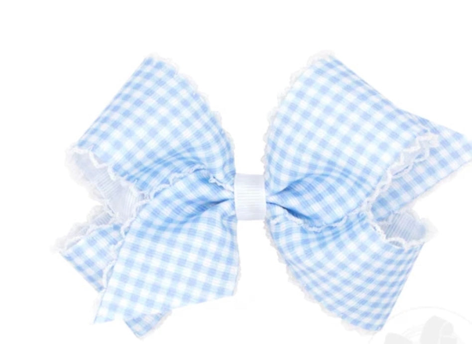 Medium Blue Gingham Bow