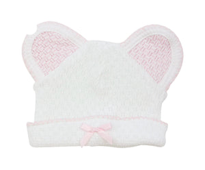 Paty knit bear cap pink