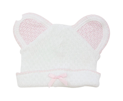 Paty knit bear cap pink