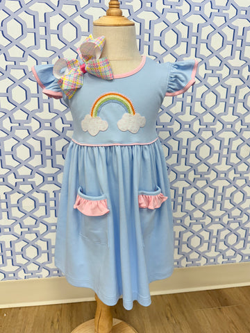 Rainbow Flutter Sleeve Dress