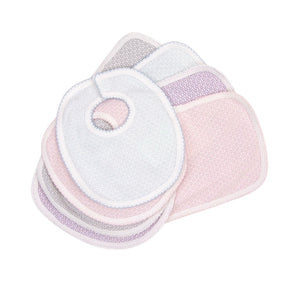 Bib/burp set pink