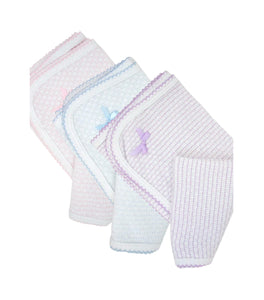 Pinstripe receiving blanket pink