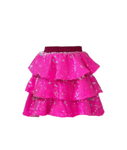 Hot Pink 3 Tier Sparkle Skirt