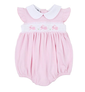Pastel Bunny Classics Smocked Collared Flutters Bubble