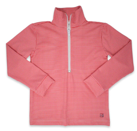 Red Gingham Athletic Half Zip