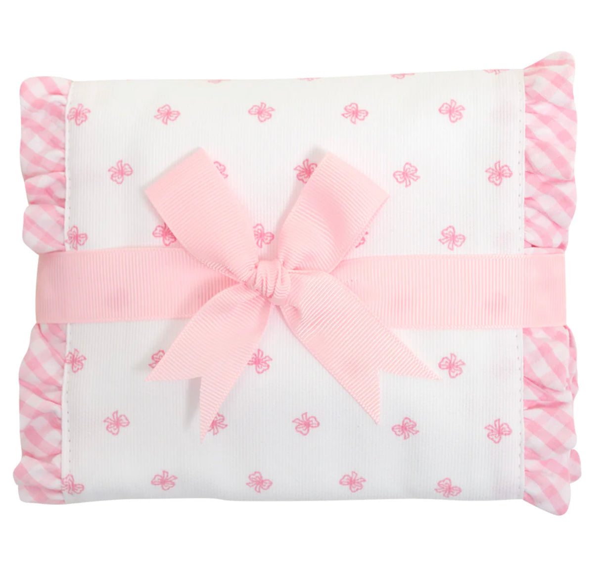 Pink Bow Burp Cloth