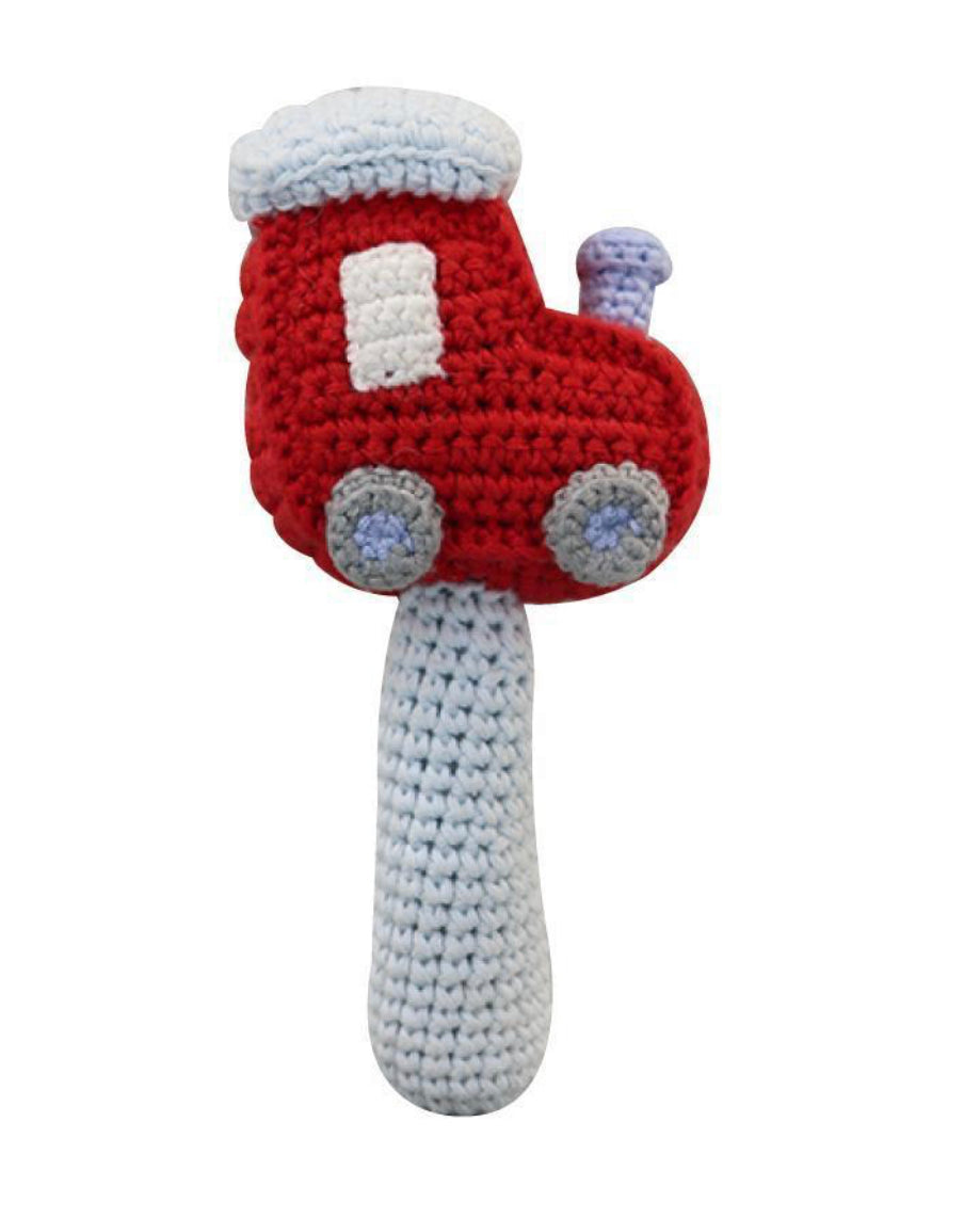 Train Hand-Crochet Stick Rattle