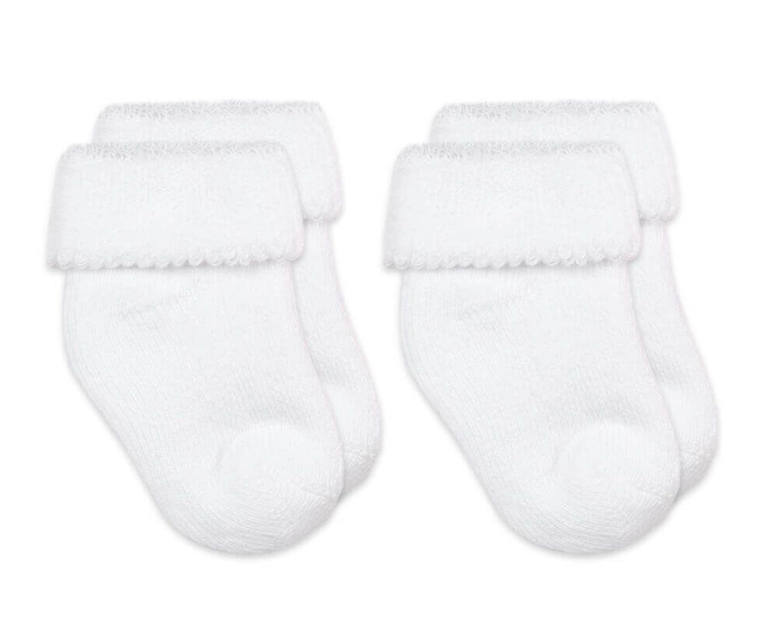 White Jefferies Socks Terry Turn Cuff Bootie 2 Pair Pack