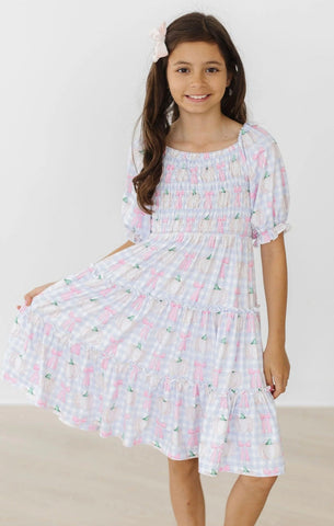 PUMPKIN PICNIC SMOCKED RUFFLE DRESS