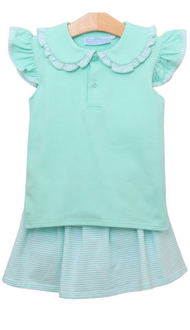 Camilla Skort Set- Mint Stripe