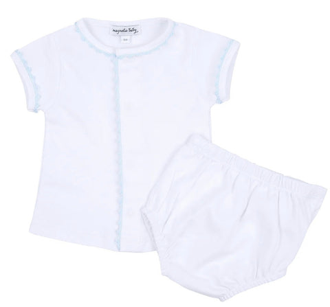 Diaper Set With Blue Trim