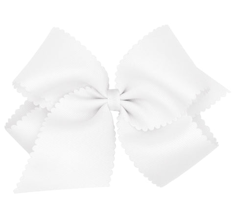 King Grosgrain Hair Bow Scalloped Edge