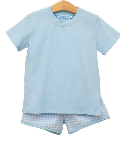 Thomas Short Set- Light Blue Gingham