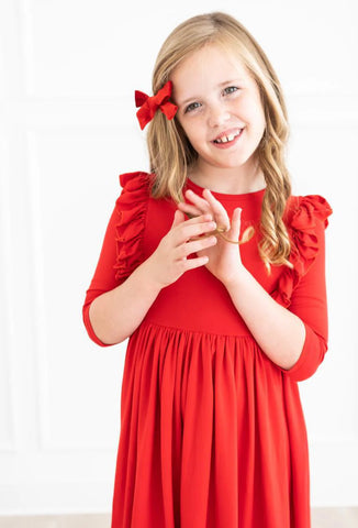 Red Ruffle Twirl Dress