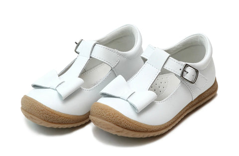 Emma Classic White Bow T-Strap Mary Jane