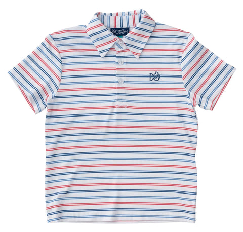 Red, White, and Blue Performance Polo