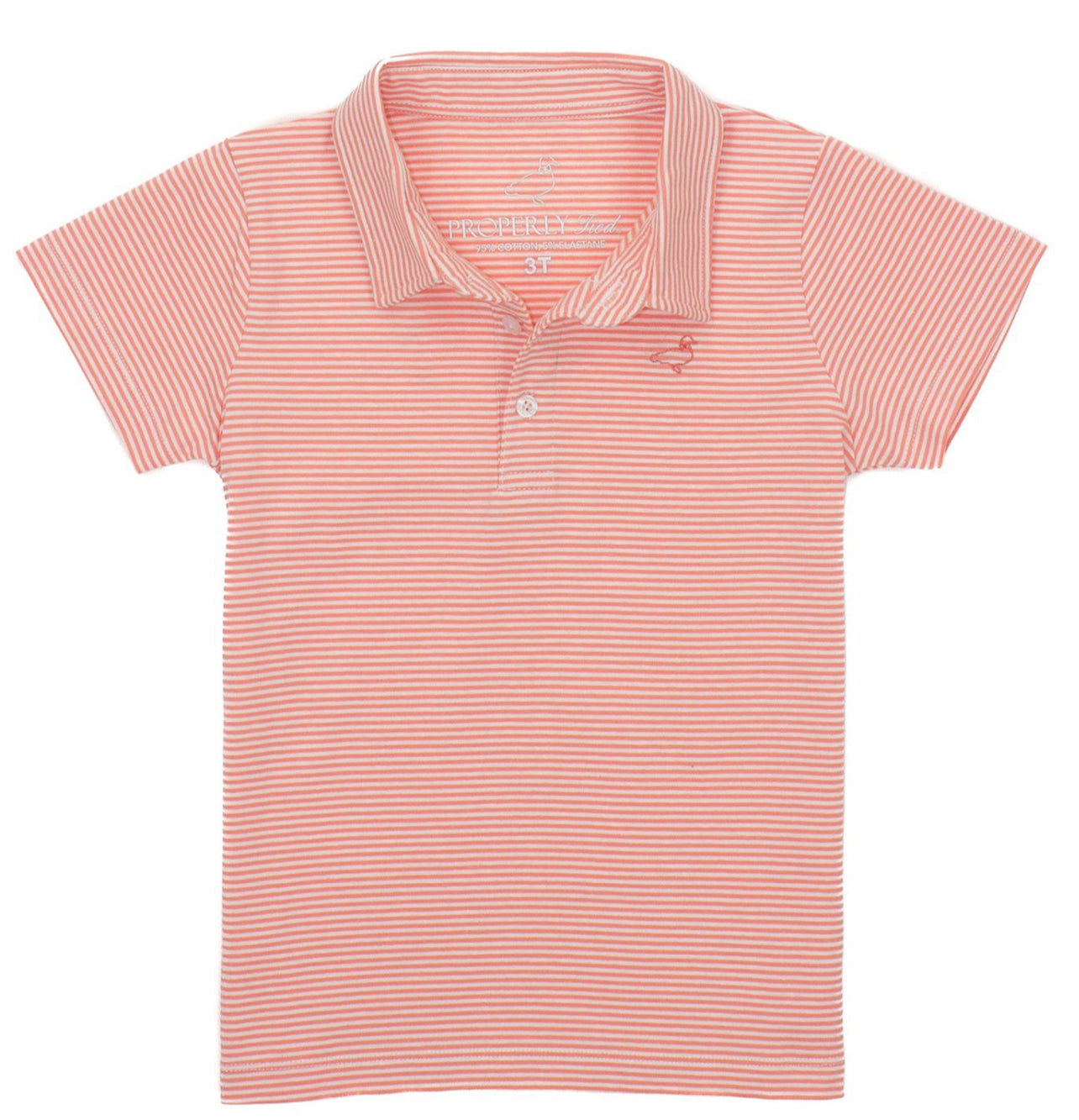 Coral Stripe Polo