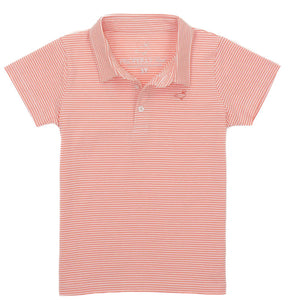 Coral Stripe Polo