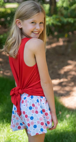 Red, White, and Blue Butterfly Short
