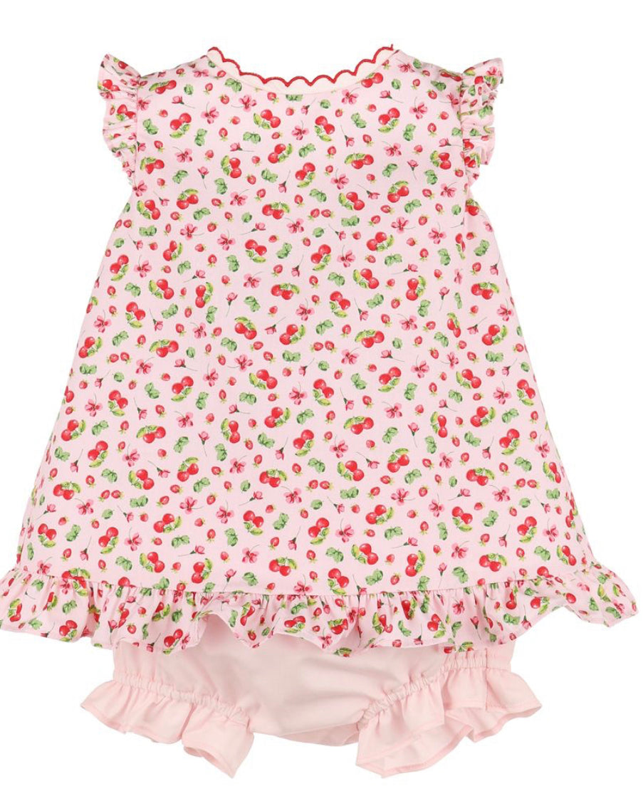 SOPHIE & LUCAS GIRLS PINK SUMMER BERRIES BLOOMERS SET