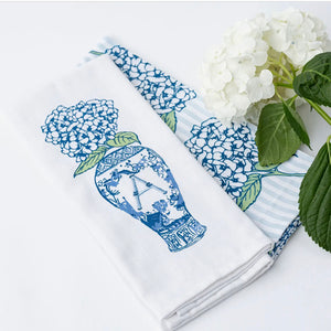 Hydrangea Initial Kitchen Towel Sets