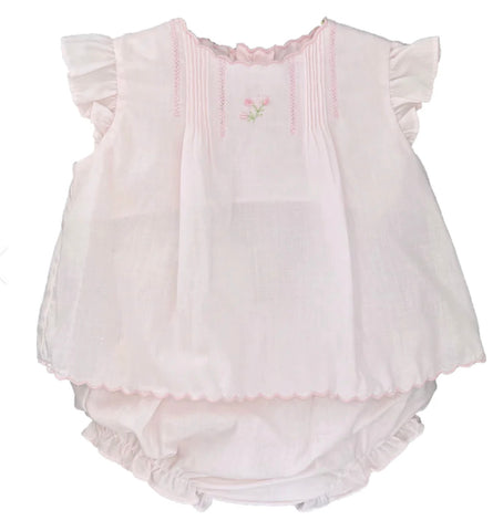 Flower Embroidered Heirloom Diaper Set