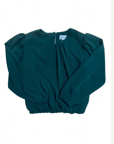 Satin Hunter Green Top