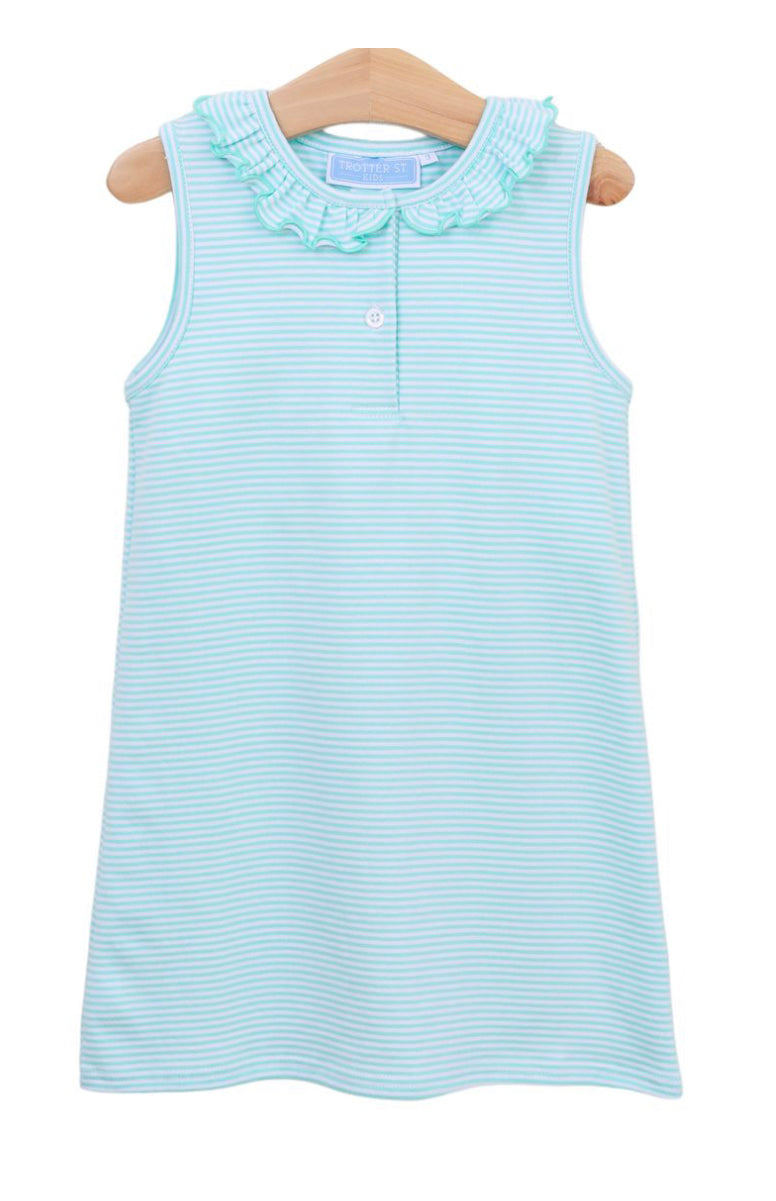 Nora Dress- Mint Stripe