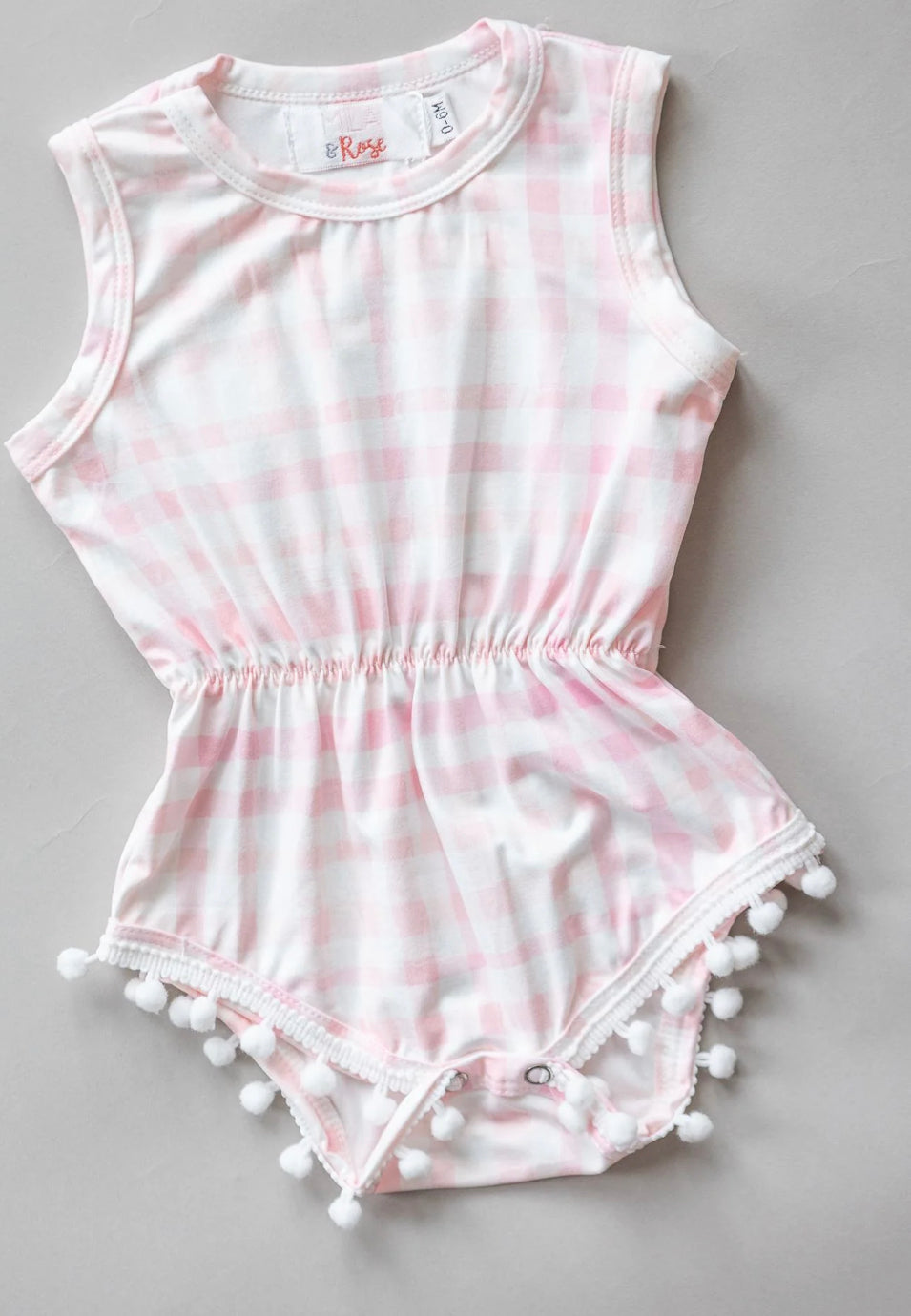 Pink Gingham Romper