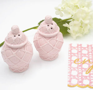 Pink Ginger Jar Salt and Pepper Shakers