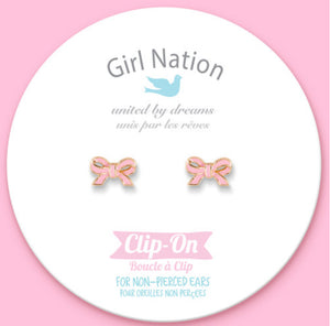 Bow clip on earrings