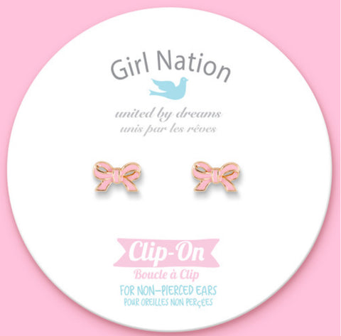 Bow clip on earrings