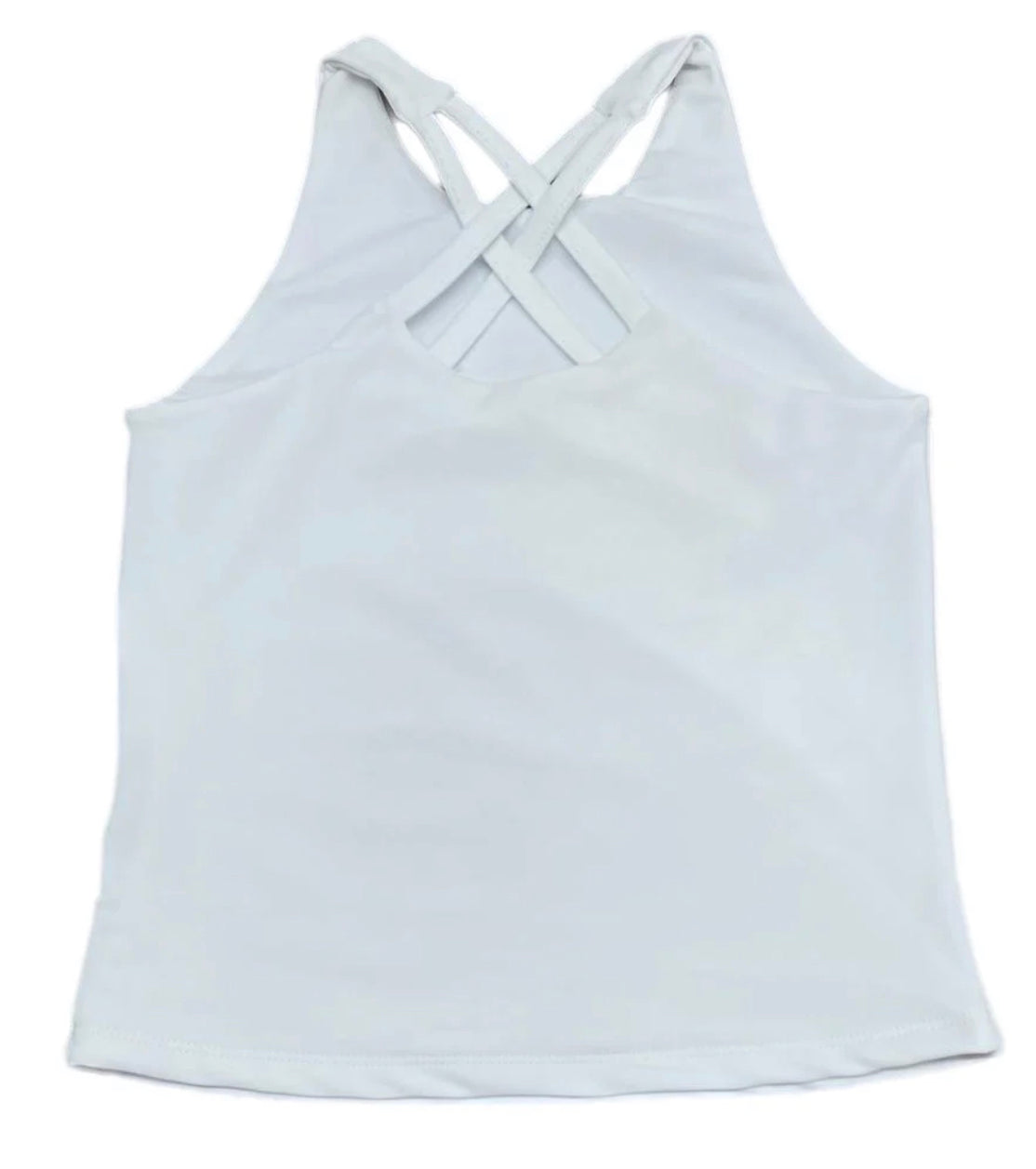 Cross Back White Top - Athleisure