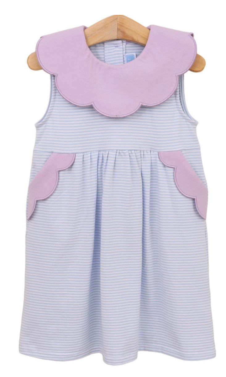 Penelope Dress- Light Blue Stripe/Lavender