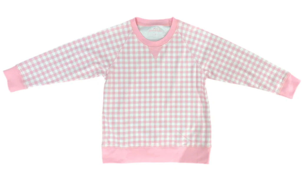 Sidney knit sweatshirt pink gingham