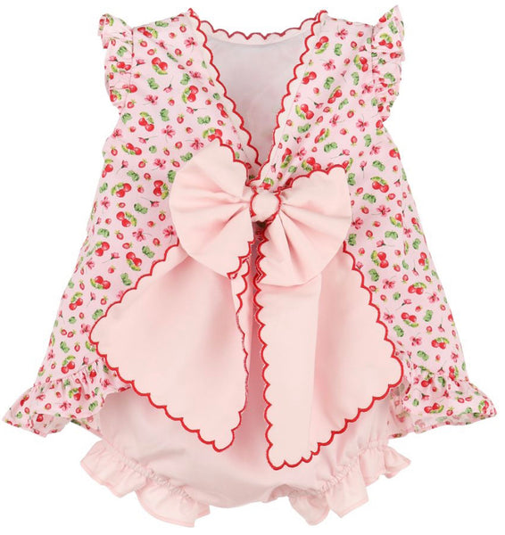 SOPHIE & LUCAS GIRLS PINK SUMMER BERRIES BLOOMERS SET