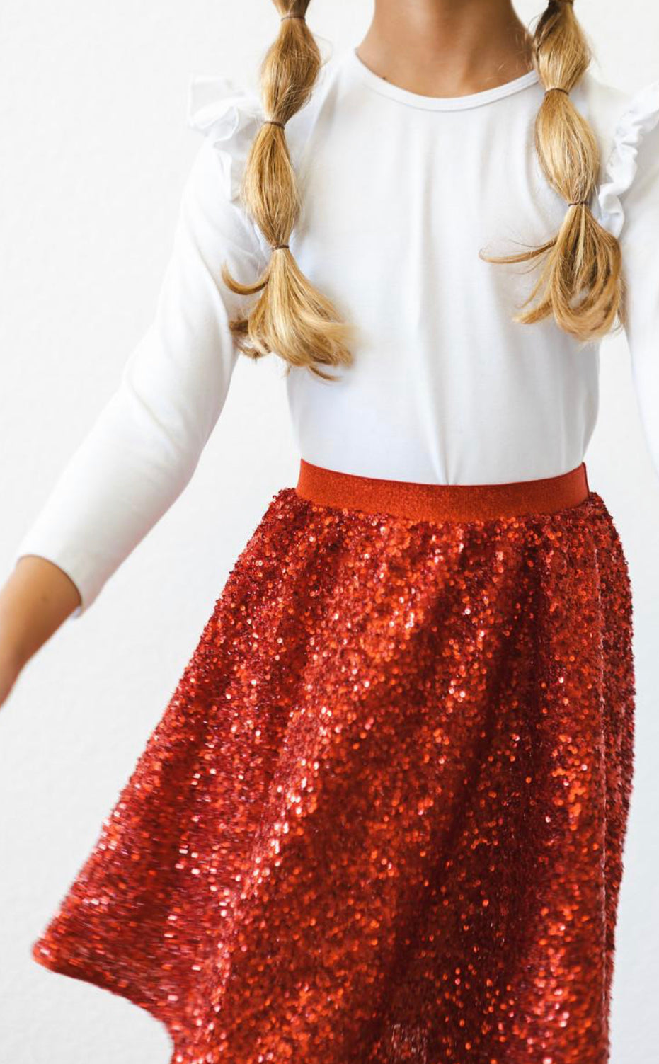 Red Sequin Twirl Skirt