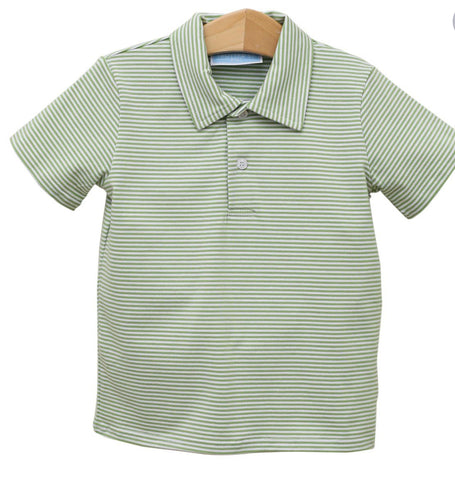 y Polo- Green Stripe