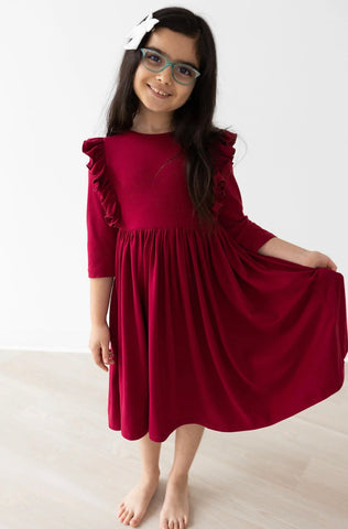 Burgundy Twirl Dress