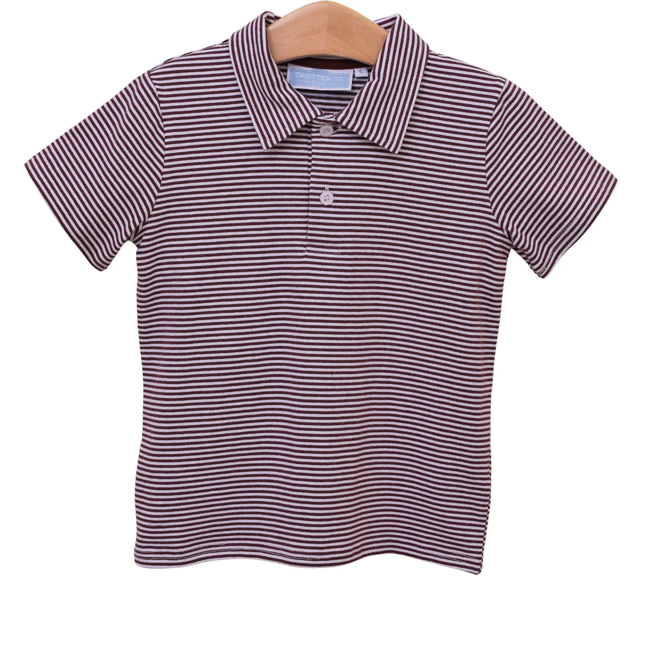 Henry Game Day Polo- Maroon Stripe