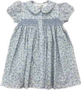 smocked floral dress