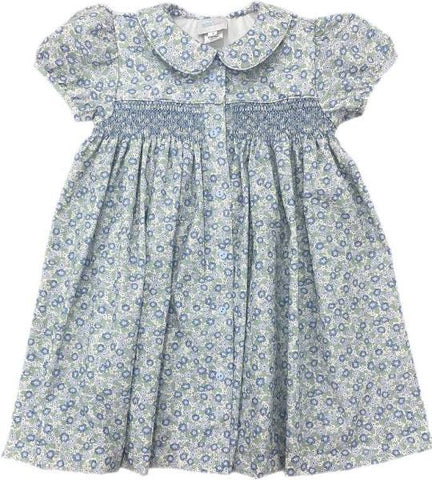 smocked floral dress