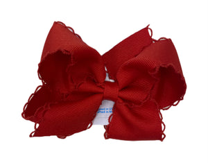 King Scalloped Bow Red