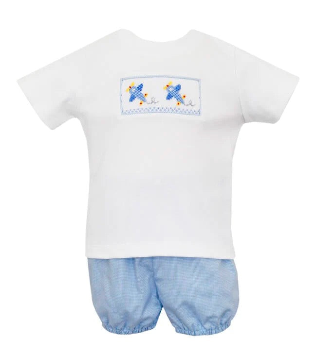 Smocked Airplane Short Set