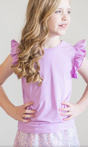 Lila Ruffle Tee