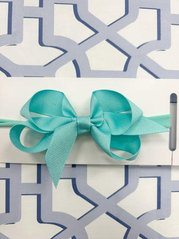 Aqua Headband Bow