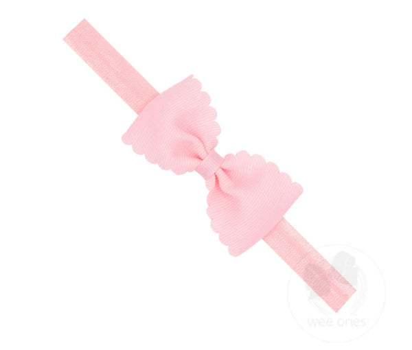 Baby Scallop Headband Bow