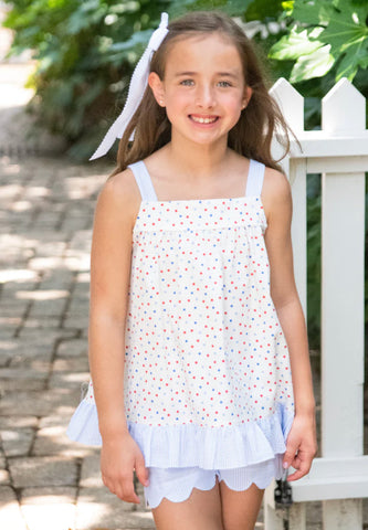 Patriotic Stars Scalloped Short Set