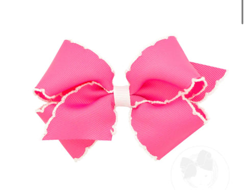 Hot Pink Moon Stitch Bow