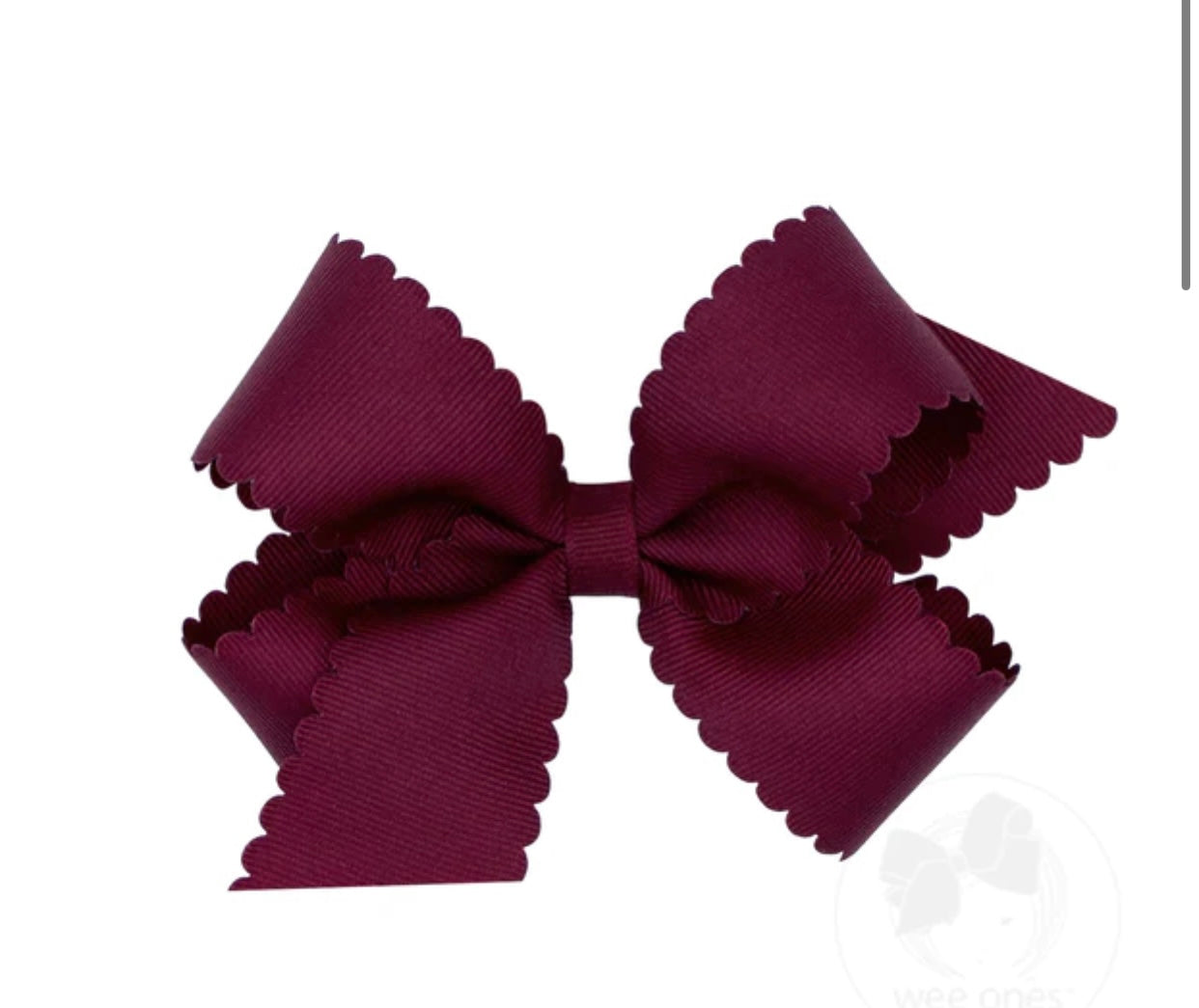 Scalloped bow -burgundy